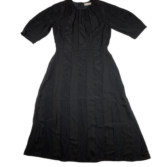 NWT Everlane The City Stripe Ruched Dress Midi Black Size 2 - Picture 8 of 16